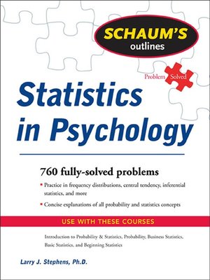 cover image of Schaum's Outline of Statistics in Psychology